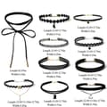 Miniatyrbild 3 av 4: Chokerhalsband - Billigt - 10 st - Sammet - Svart - Dam