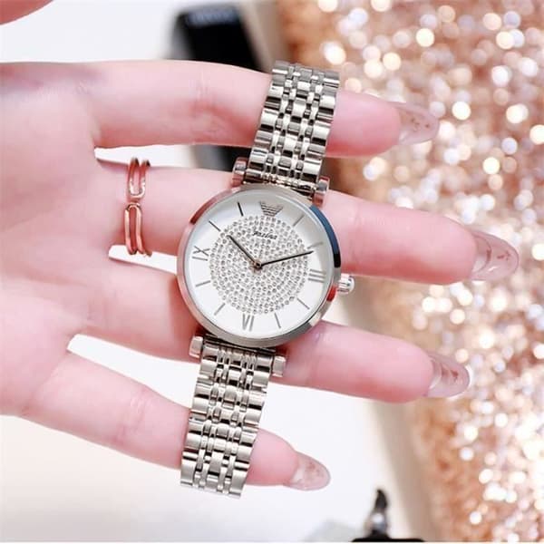 Damklocka + halsband + örhängen + armband + ring + smyckesset för damer, julklapp