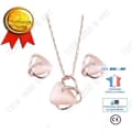 Miniatyrbild 1 av 4: TD® lyxpresentset för bröllopssmycken för kvinnor: Halsband och örhängen - 18K guldpläterat vitguld
