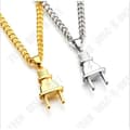 Miniatyrbild 3 av 4: TD® Hip Hop Rhinestone Elkontakt Form Hängen Halsband Kedjor Smycken Presenter Golden Connection Halsband Färg: guld guld