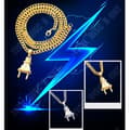 Miniatyrbild 4 av 4: TD® Hip Hop Rhinestone Elkontakt Form Hängen Halsband Kedjor Smycken Presenter Golden Connection Halsband Färg: guld guld