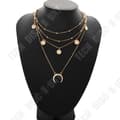 Miniatyrbild 2 av 4: TD® Långt Halsband Hänge Guldplatta Rund Måne Choker Chain Flerrads present för kvinnor Daglig användning Alla tillfällen