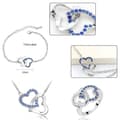 Miniatyrbild 3 av 4: TD® Openwork Hjärthänge Set med strass Elegant smyckesset Halsband Örhängen Armband Dam Flicka Present