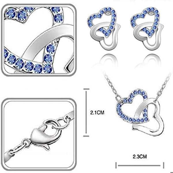 TD® Openwork Hjärthänge Set med strass Elegant smyckesset Halsband Örhängen Armband Dam Flicka Present