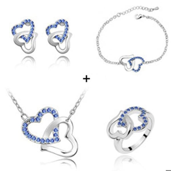 TD® Openwork Hjärthänge Set med strass Elegant smyckesset Halsband Örhängen Armband Dam Flicka Present