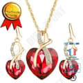 Miniatyrbild 2 av 4: TD® Zircon Heart Hänge Set - Kristall - Strass Smyckesset Halsband Örhängen Present för kvinnor Chic och raffinerad stil