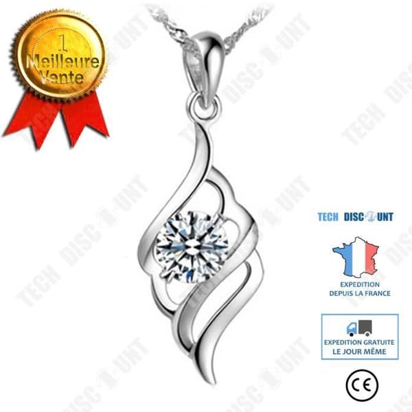 TD® Angel Feather Halsband hänge koreansk stil modeplätering smycken grossist avancerad känsla söta vingar hänge