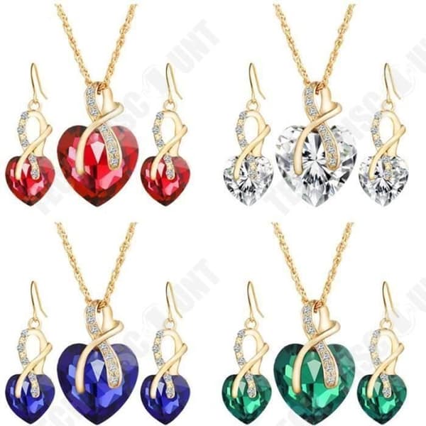 Smyckeset - Kvinna - Hjärthänge - Zirkon - Rhinestone - Chict och sofistikerat