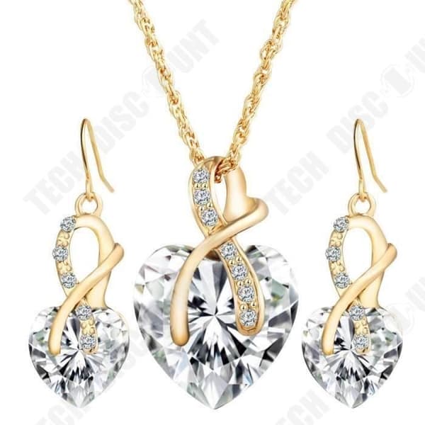 Smyckeset - Kvinna - Hjärthänge - Zirkon - Rhinestone - Chict och sofistikerat