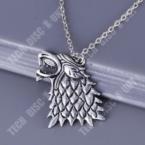 TD® LCC® Game of Thrones-inspirerat halsband House Stark Stainless Steel Pendant GoT Wolf Crest Vintern kommer