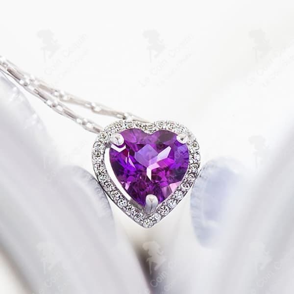 LCC® Hängecollier i sterlingsilver Dam Kristall i lila Modernt och välmatchat Födelsedags- och festpresent