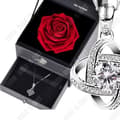 Miniatyrbild 1 av 4: TD® LCC® hängsmycke för kvinnor flickvän graverad I Love You 925 Silver med en evig ros Original romantisk presentförpackning