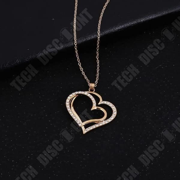 TD® Double Heart Rhinestone Hängeset Halsband Örhängen Smycken Presenter för kvinnor- Bra kvalitet legering- Idealisk present