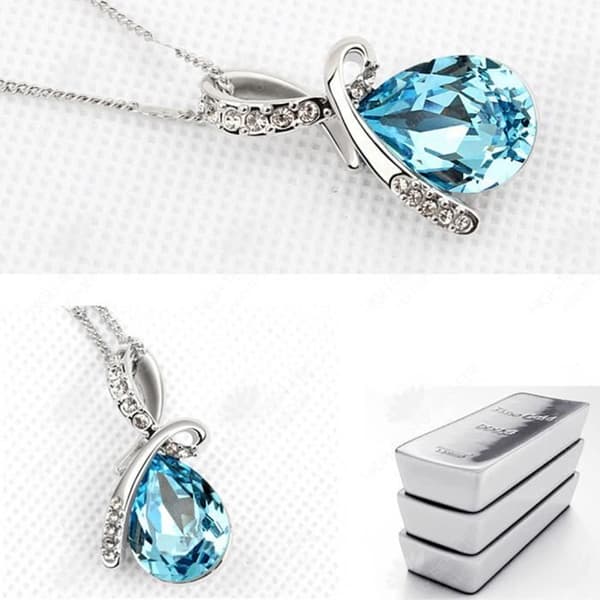 HTBE® Creative Koreanska smycken Kristallhalsband Örhängen Ring Tre glasskor Kristalluppsättning