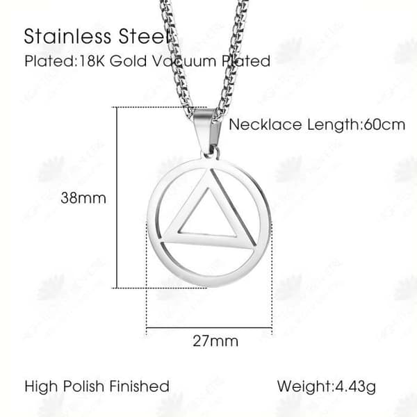 HTBE® titanstålhalsband för män och kvinnor Europeisk och amerikansk hiphoptröja kedja triangel ron hänge