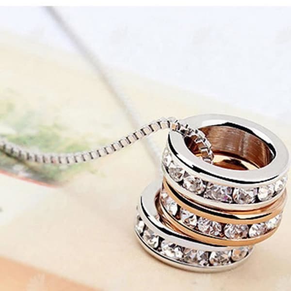 HTBE® Tre cirklar tre cirklar hänge halsband dam halsband silver mode halsband utsökta presenter par halsband semester och present