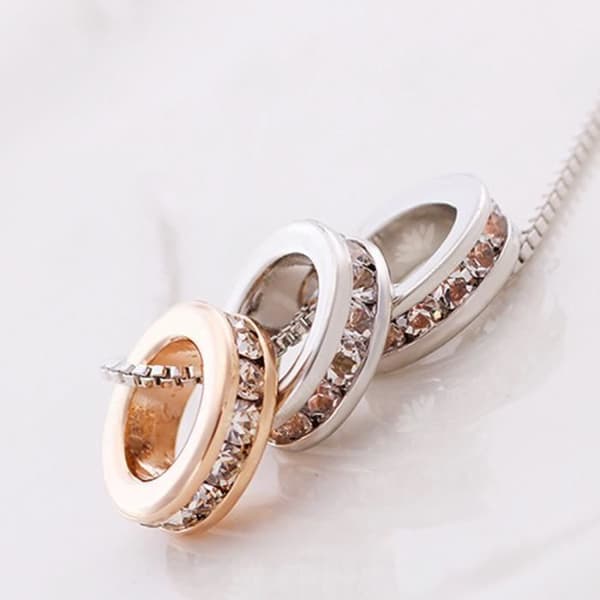 HTBE® Tre cirklar tre cirklar hänge halsband dam halsband silver mode halsband utsökta presenter par halsband semester och present