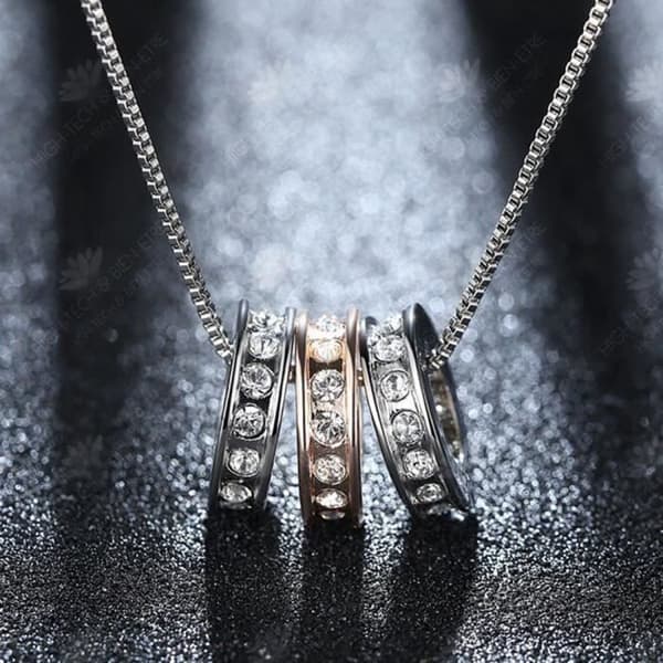 HTBE® Tre cirklar tre cirklar hänge halsband dam halsband silver mode halsband utsökta presenter par halsband semester och present