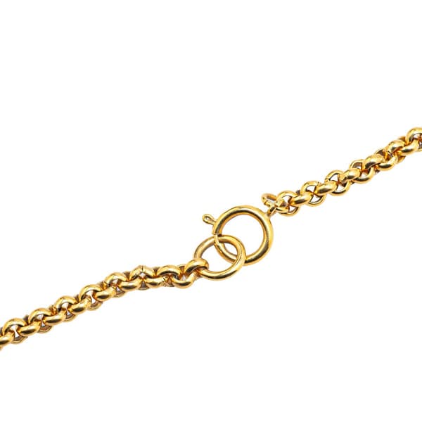 Pre-owned Chanel Gold Plated CC Heart Pendant Necklace Gold
