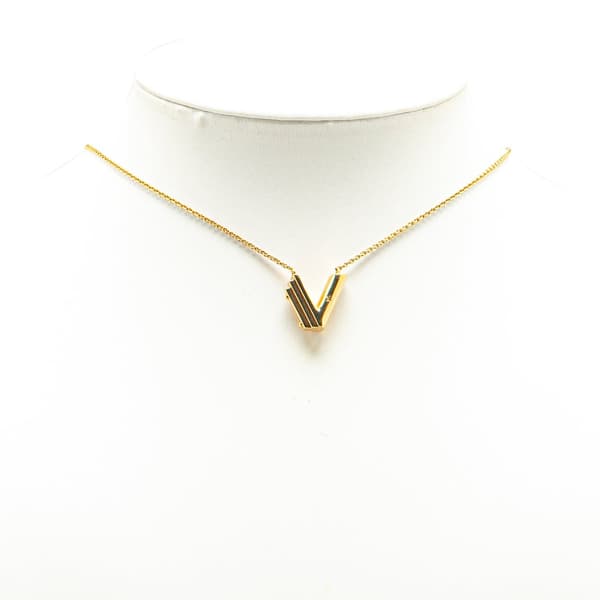 Pre-owned Louis Vuitton Gold Plated LV and Me Letter V Pendant Necklace Gold