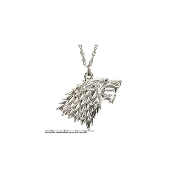 "Le Trône de fer hängependel och halsband i silver Stark"