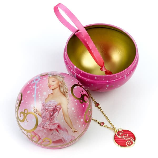 Wicked Glinda necklace + christmas ball