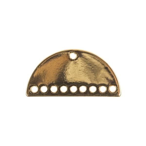 Multihålig metallpendel (9 hål), guld, 22x10mm, sct.-LS 2st