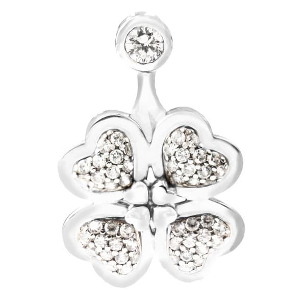Pendentif dam - Folli Follie - 3P8S031C - Rosenkvarts - Glittrande kristaller - Silverfärgad metall