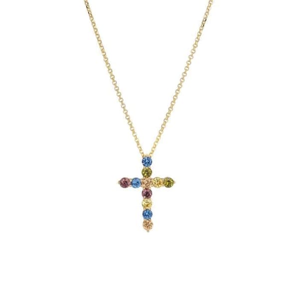 Halsband - Sif Jakobs - BELLUNO CROSSES - Silverplätterad - Flerfärgade oxider - 45 cm