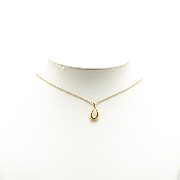 Pre-owned Tiffany Elsa Peretti 18K Yellow Gold Open Teardrop Pendant Necklace Gold