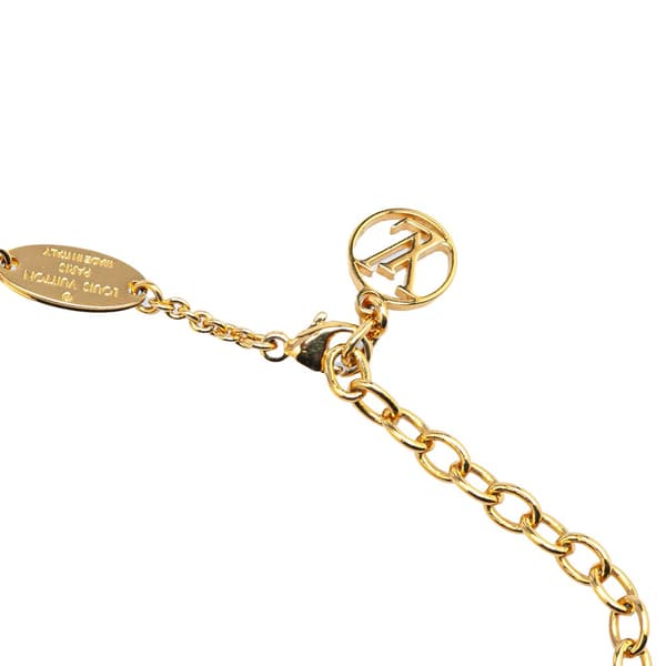 Pre-owned Louis Vuitton Gold Plated Essential V Necklace Gold