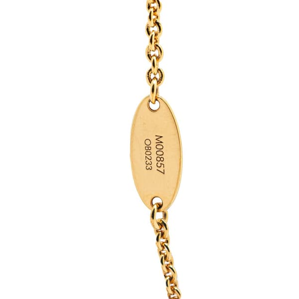 Pre-owned Louis Vuitton Gold Plated Essential V Necklace Gold