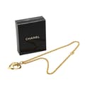 Miniatyrbilde 5 av 5: Pre-owned Chanel Gold Plated CC Heart Pendant Necklace Gold