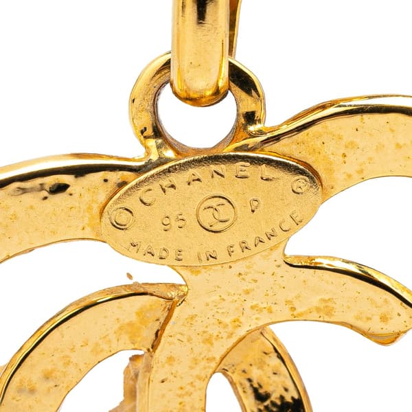Pre-owned Chanel Gold Plated CC Heart Pendant Necklace Gold