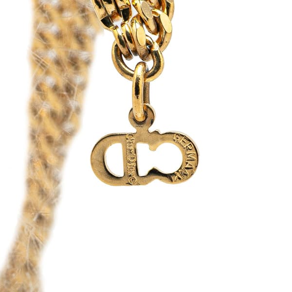 Pre-owned Dior Gold Plated CD Logo Chain Necklace Gold