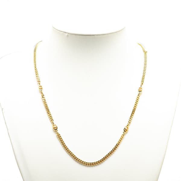 Pre-owned Dior Gold Plated CD Logo Chain Necklace Gold