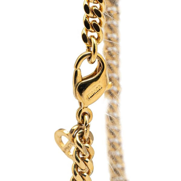 Pre-owned Dior Gold Plated CD Logo Chain Necklace Gold