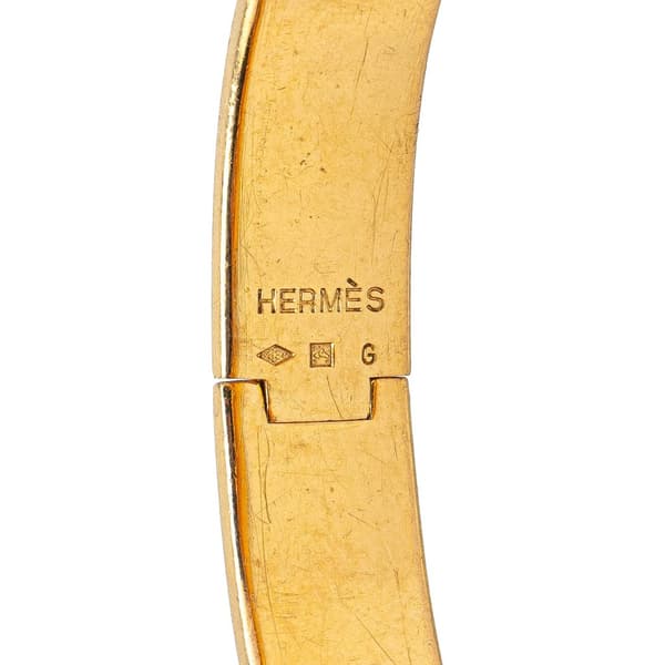 Pre-owned Hermès Narrow Enamel Clic H Bracelet PM Pink