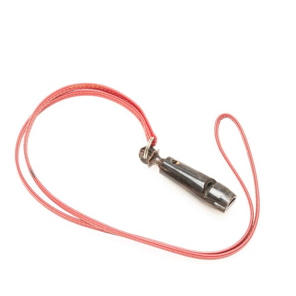 Pre-owned Hermès Leather and Wood Whistle Pendant Necklace Red