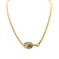 Pikkukuva 1 / 5: Pre-owned Chanel Gold Plated CC Oval Pendant Necklace Gold