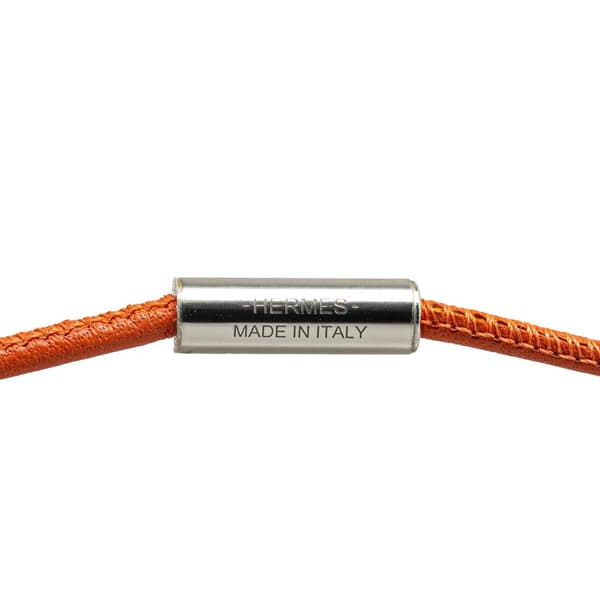 Pre-owned Hermès Swift Curiosite Mousqueton Necklace Orange
