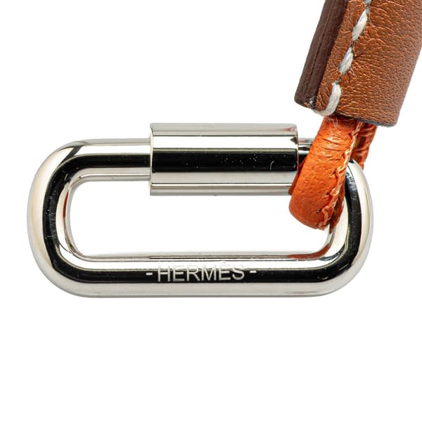 Pre-owned Hermès Swift Curiosite Mousqueton Necklace Orange