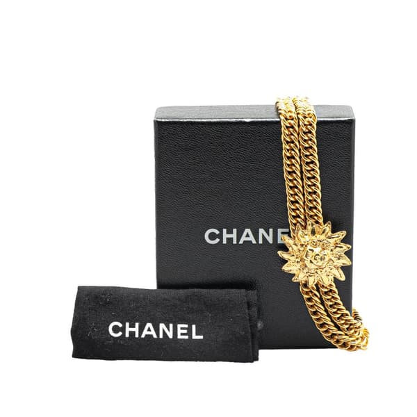 Pre-owned Chanel Gold Plated Lion Head Choker Necklace Gold