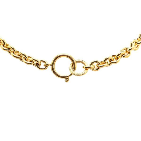 Pre-owned Chanel Gold Plated CC Pendant Necklace Gold