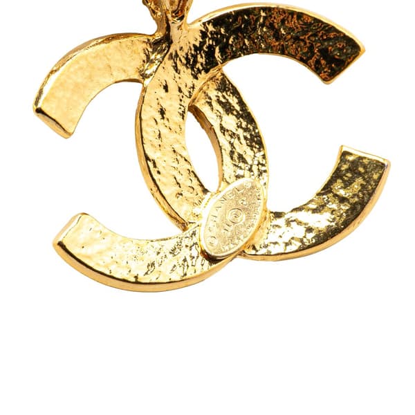 Pre-owned Chanel Gold Plated CC Pendant Necklace Gold