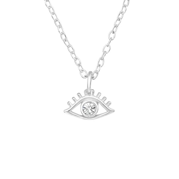 Äkta Silver 925 Evil Eye m Kedja . Alla Hjärtans Dag