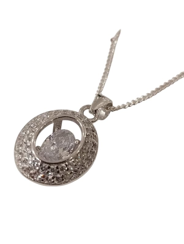 Halsband i äkta silver prydd med Kubisk Zirkonia