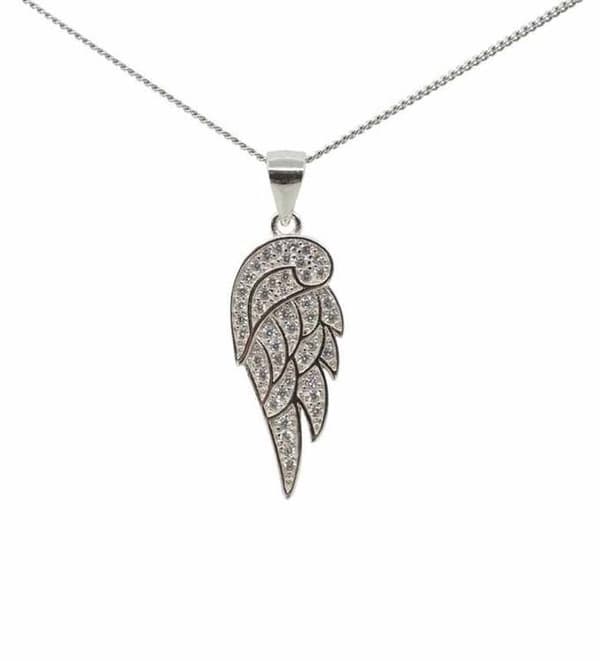 Vinge Halsband i äkta silver prydd med Kubisk Zirkonia . Alla järtans dag