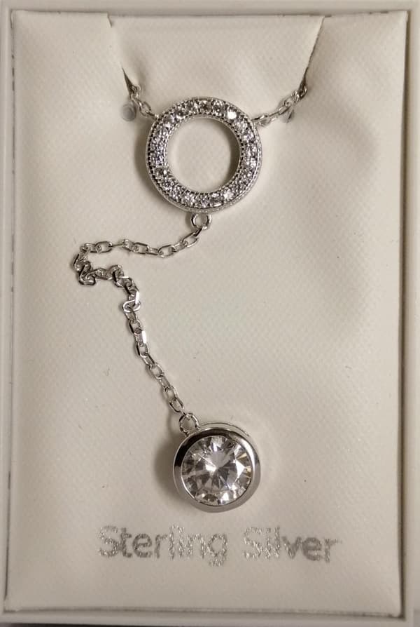 Halsband i äkta silver prydd med Kubisk Zirkonia