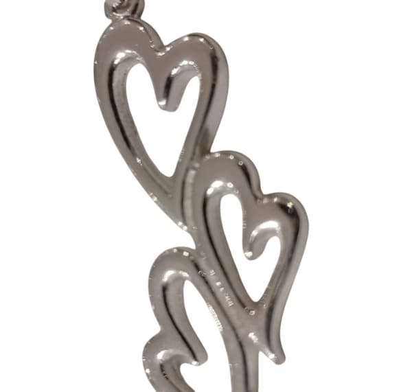 Äkta 925 Sterling Silver Stor Hjärt Hänge m Kedja